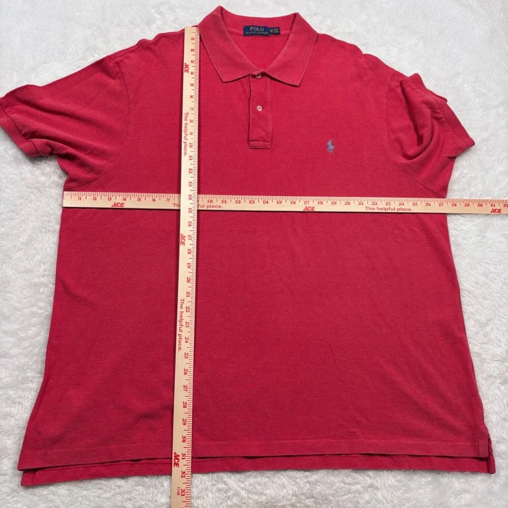 Polo Ralph Lauren Polo Shirt Mens 2XB BIG Red Short Sleeve BOXY Pony Logo Preppy